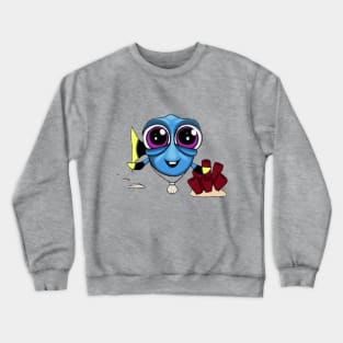 A-Dory-ble Fish with Shell Necklace Crewneck Sweatshirt